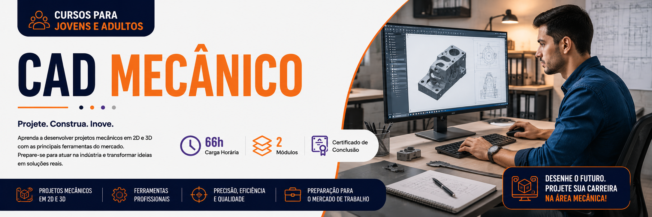 Banner do curso CAD Mecânico