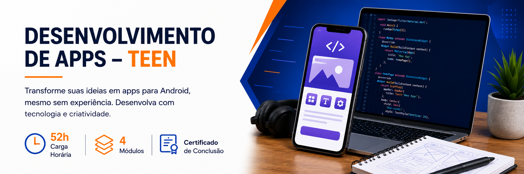 Banner do curso Desenvolvimento de Apps – Teen