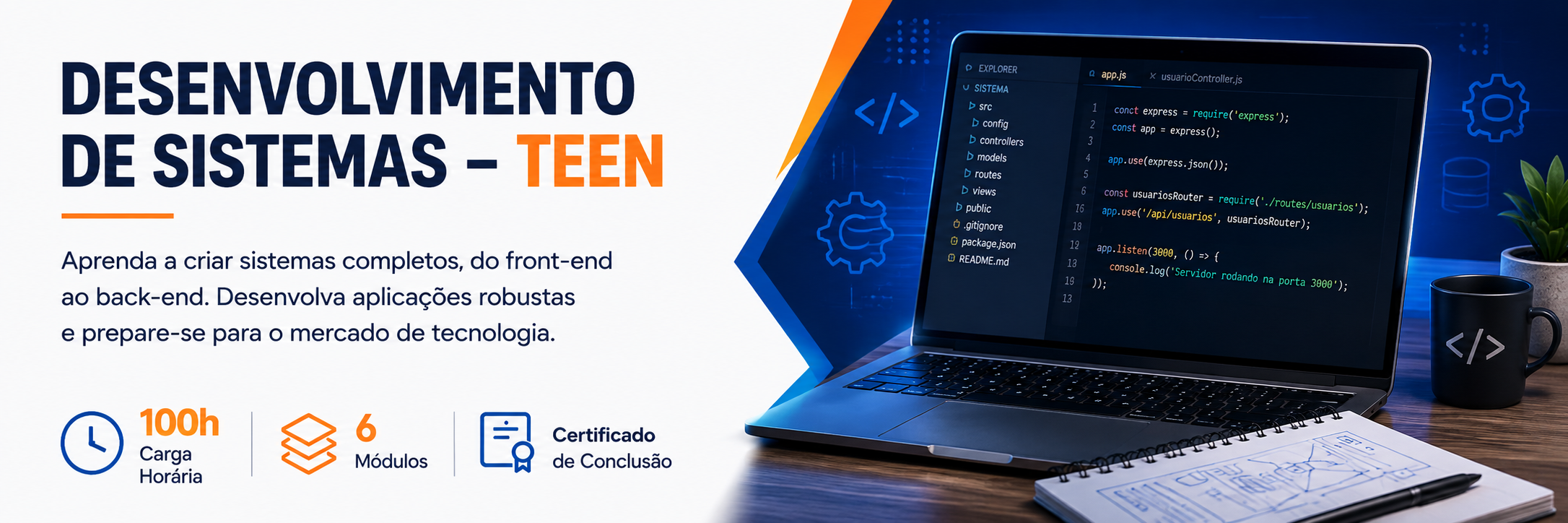 Banner do curso Desenvolvimento de Sistemas – Teen