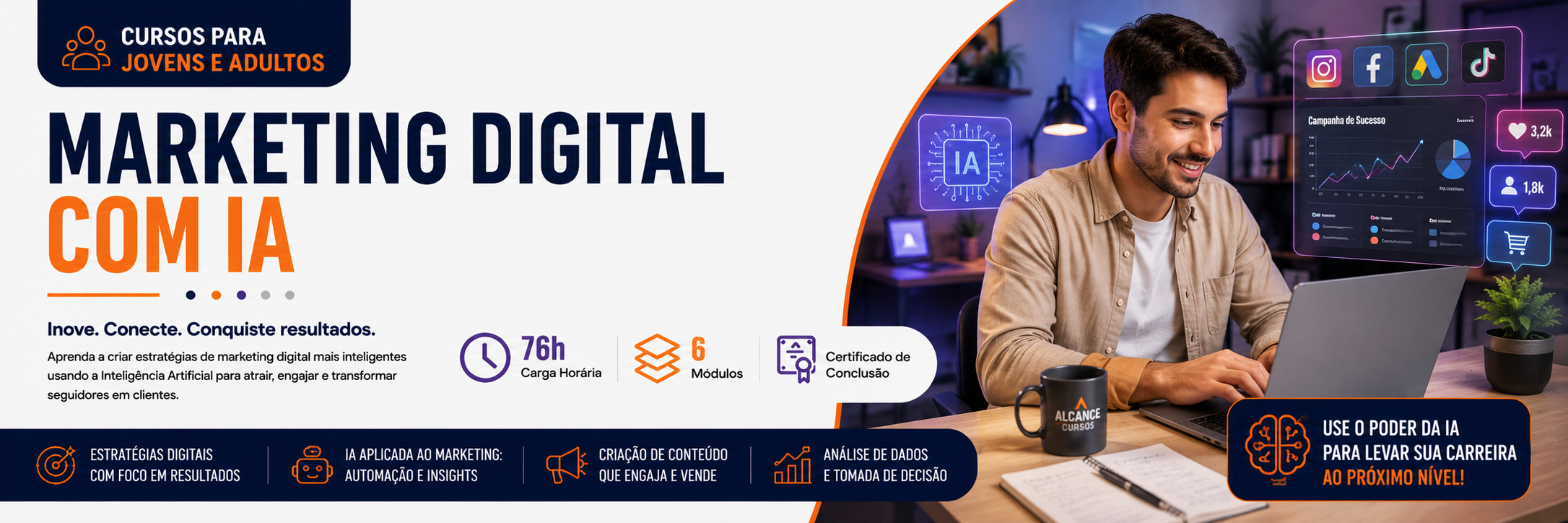 Banner do curso Marketing Digital com IA