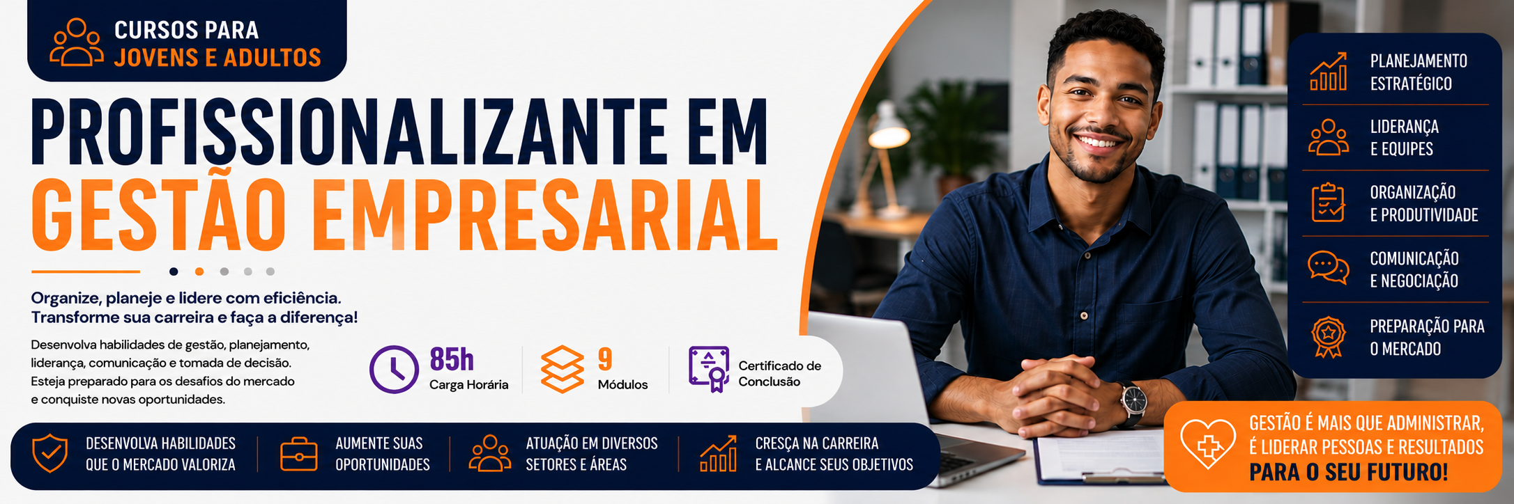 Banner do curso Profissionalizante em Gestão Empresarial
