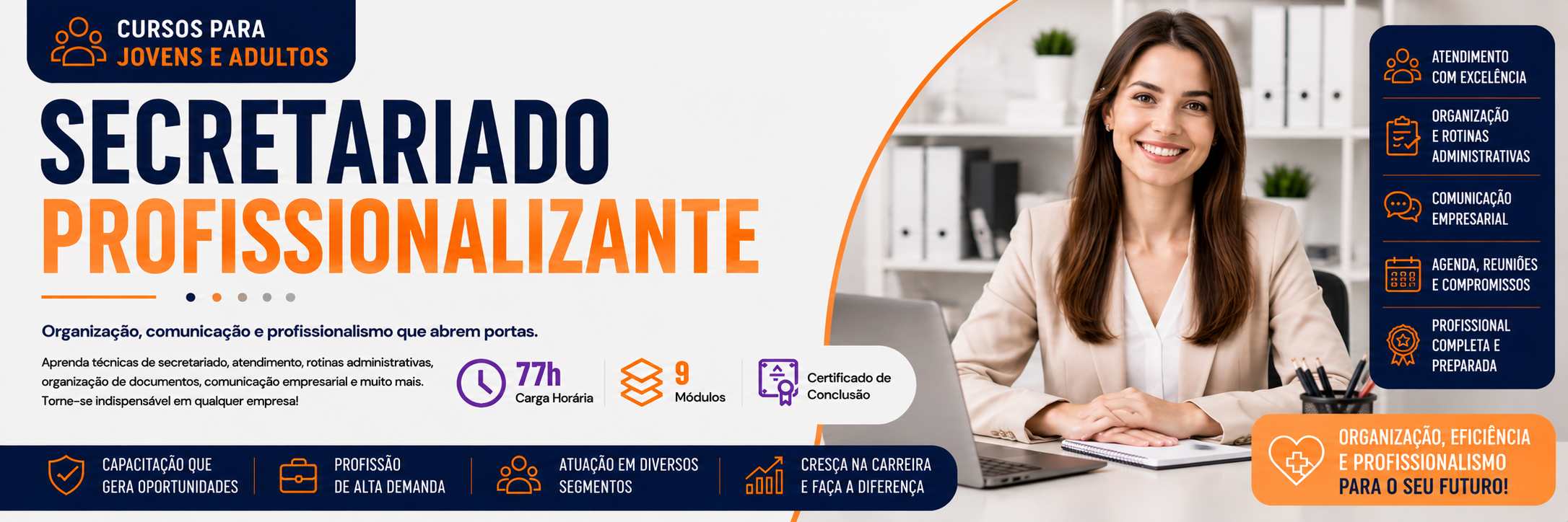 Banner do curso Secretariado Profissionalizante